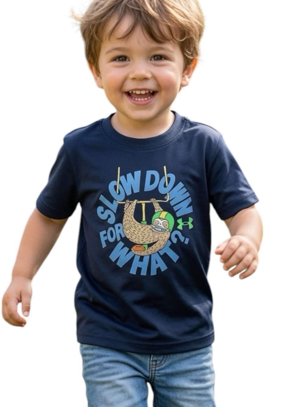 UNDER ARMOUR: Boy’s Attitude “Slow Down For What” Tee -Size 4
